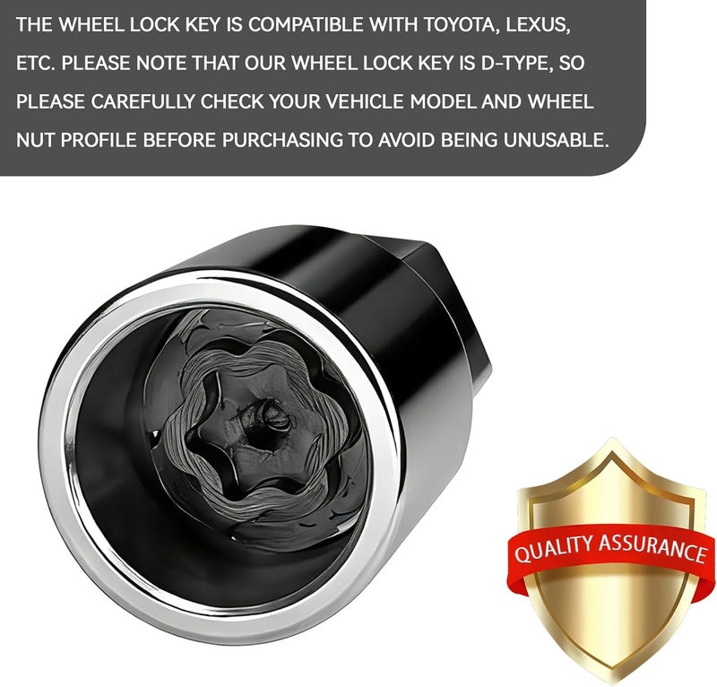 SWQS D-Wheel Locking Lug Nut Removal Tool Key for Toyota, Professional Anti-Theft Lock Nut Remover Socket, Lost Wheel Lock Key Replacement for Tacoma, Camry, Corolla, Tundra, Automotive Tools - Image 3
